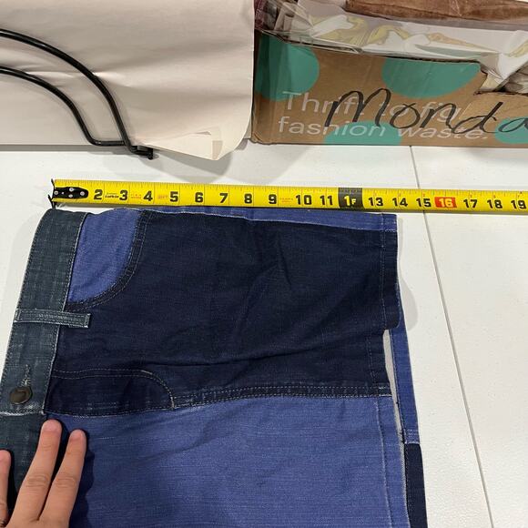 Joes Jeans Daisy Blues Mini Denim Skirt Patchwork Y2K - Picture 7 of 7